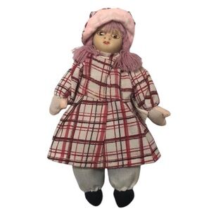 Vintage 8” Girl Porcelain Faced Doll